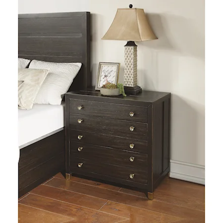 Transitional Nightstand with USB Ports and Outlets